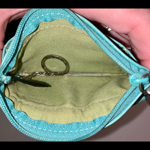 Fossil Crossbody Handbag Yellow Zipper I.D. Holder - Picture 5 of 8